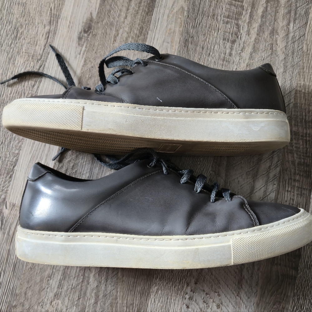 Brother Frère Grey Leather Low Top Sneaker 42 US 9 Made in Portugal Quiet Luxury - Picture 15 of 15